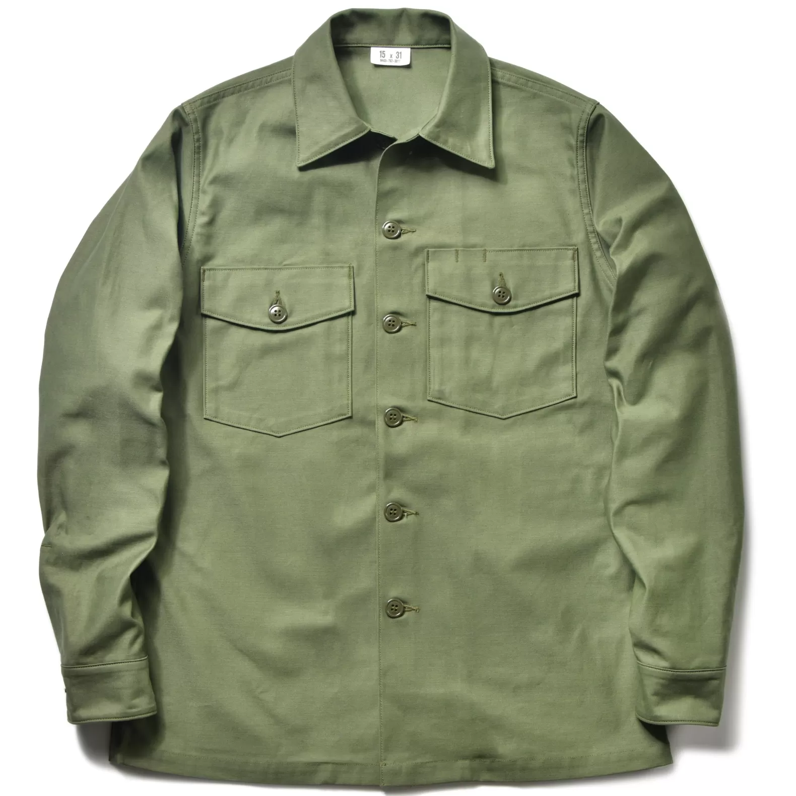 Shirts<The Real McCoy's SHIRT, MAN'S, COTTON SATEEN, OG-107 OLIVE