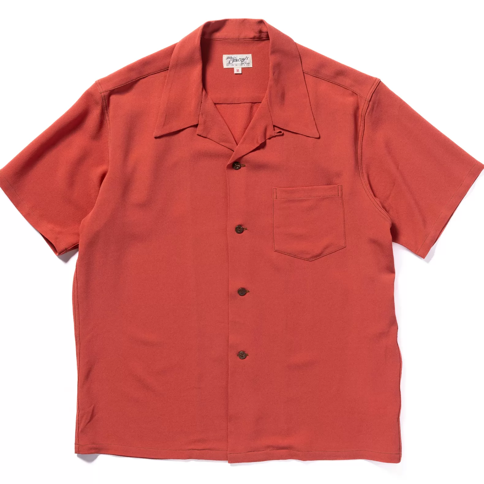 Shirts<The Real McCoy's SILK RAYON OPEN COLLAR SHIRT ORANGE