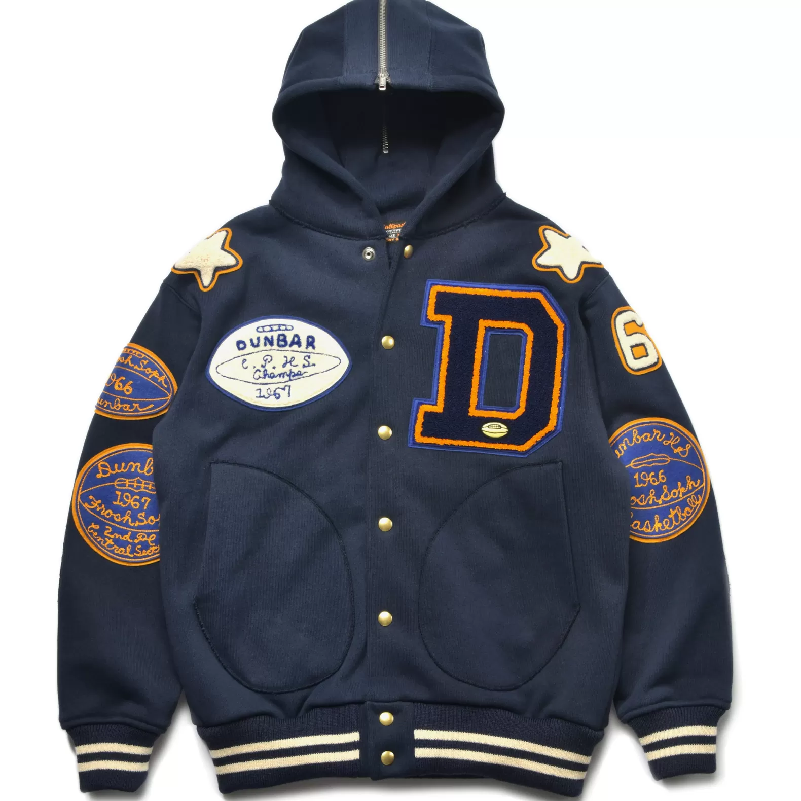 Recreation<The Real McCoy's SNAP BUTTON HOODED SWEATSHIRT / DUNBAR MIDNIGHTBLUE