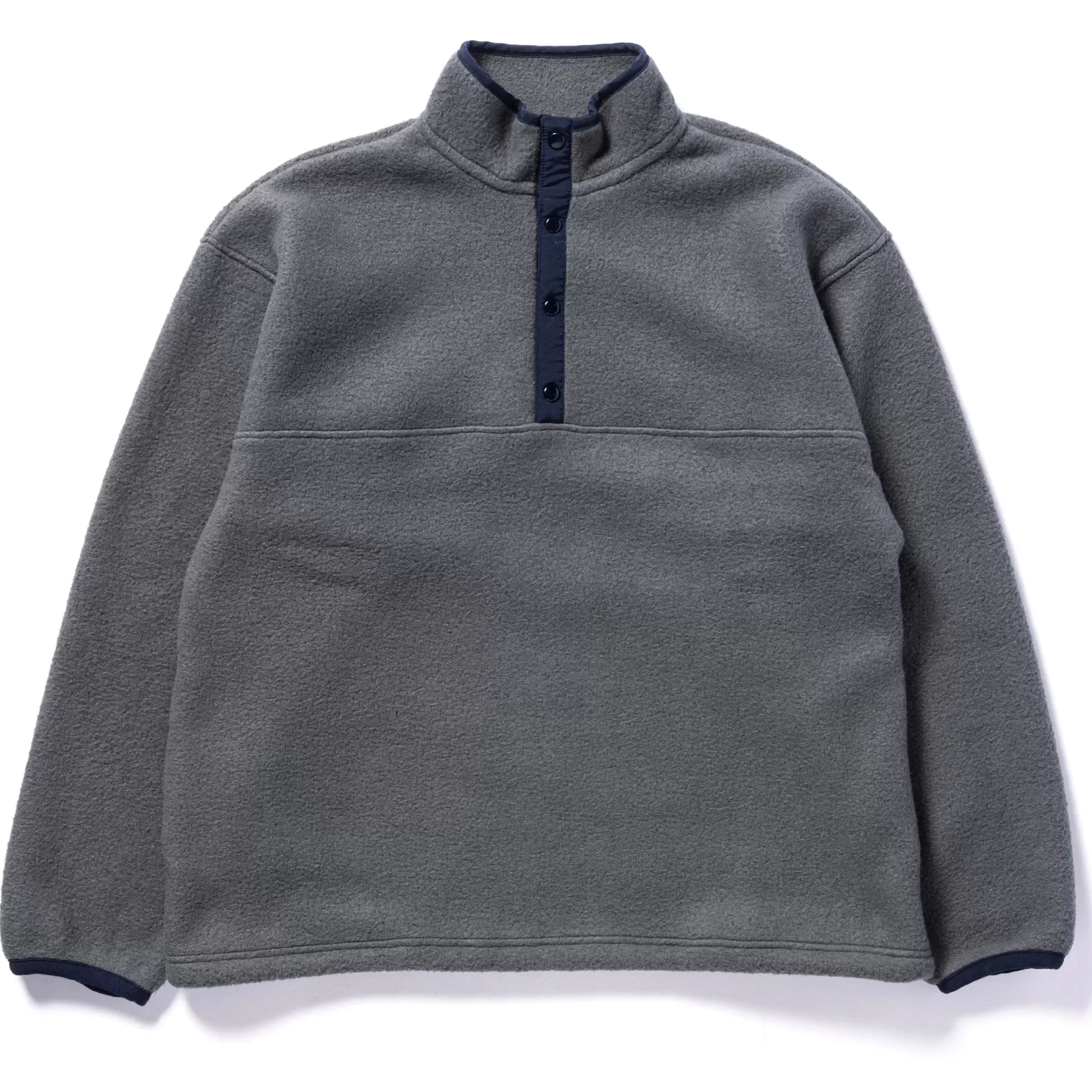 Fleece | Recreation<The Real McCoy's SNAP FRONT PULL-OVER FLEECE GRAY