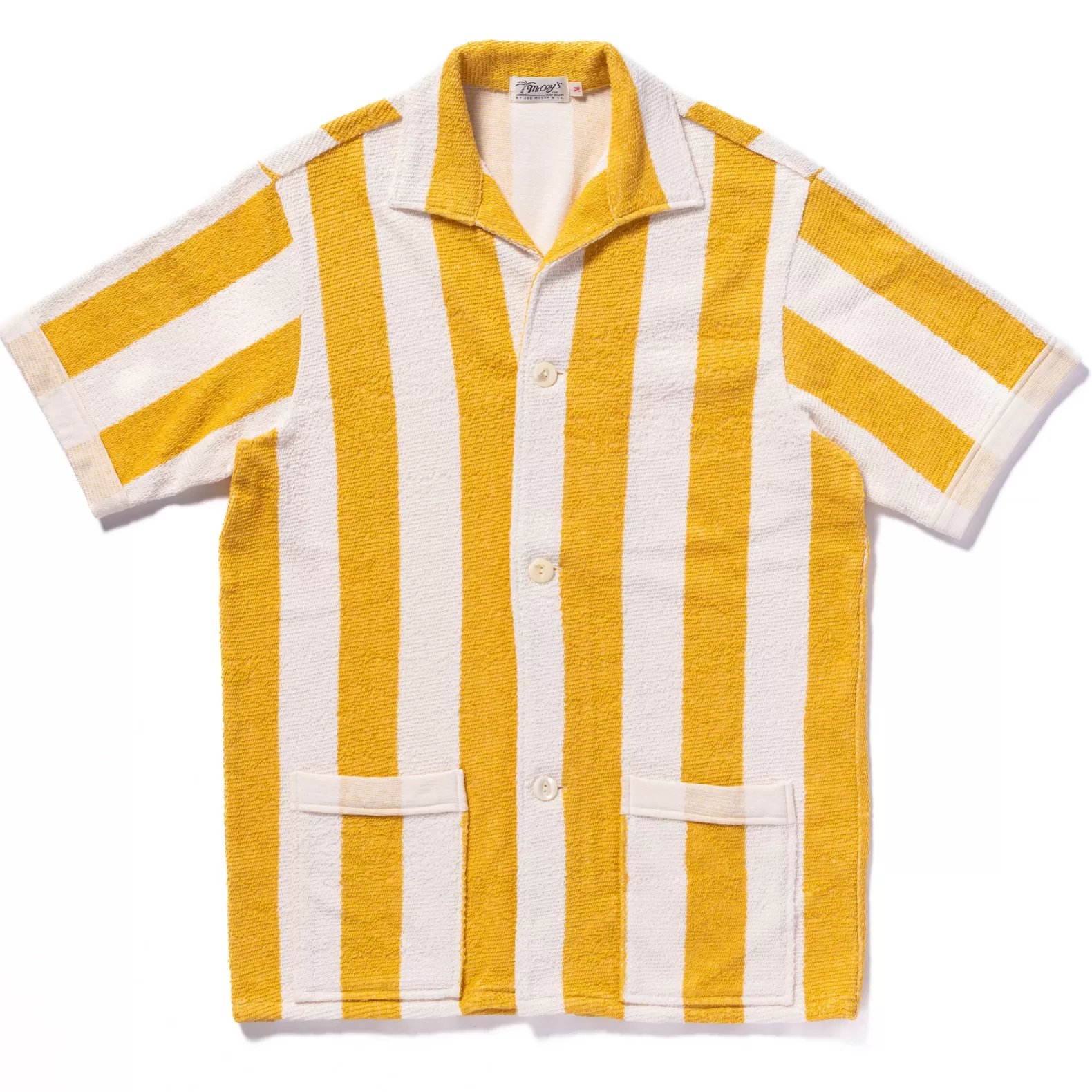 Knitwear<The Real McCoy's STRIPE COTTON PILE BEACH SHIRT YELLOW