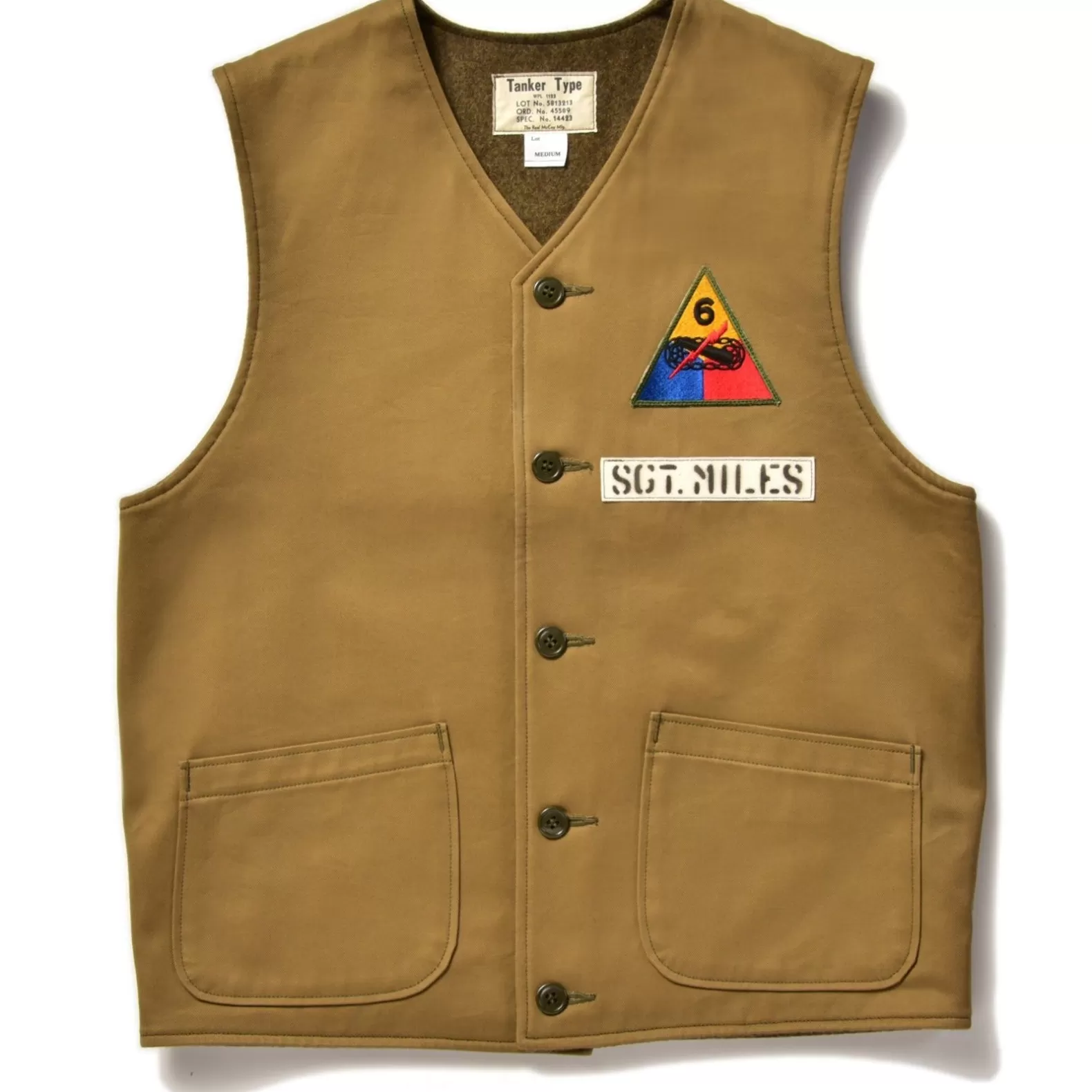 Vests | Military<The Real McCoy's TANKER VEST / 6TH ARMED DIV. Khaki