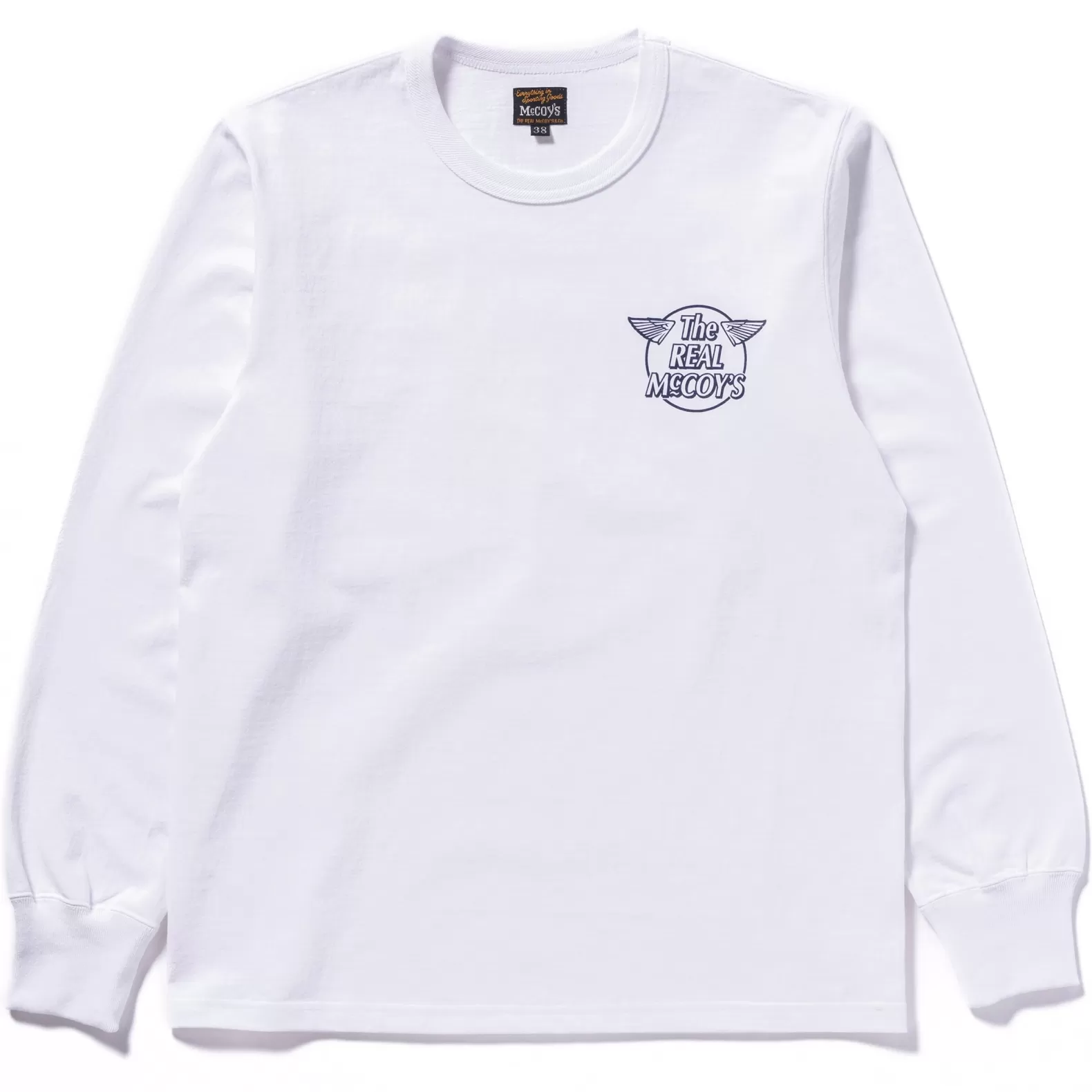 T-shirts<The Real McCoy's LOGO TEE L/S ‘ LOGO’ WHITE