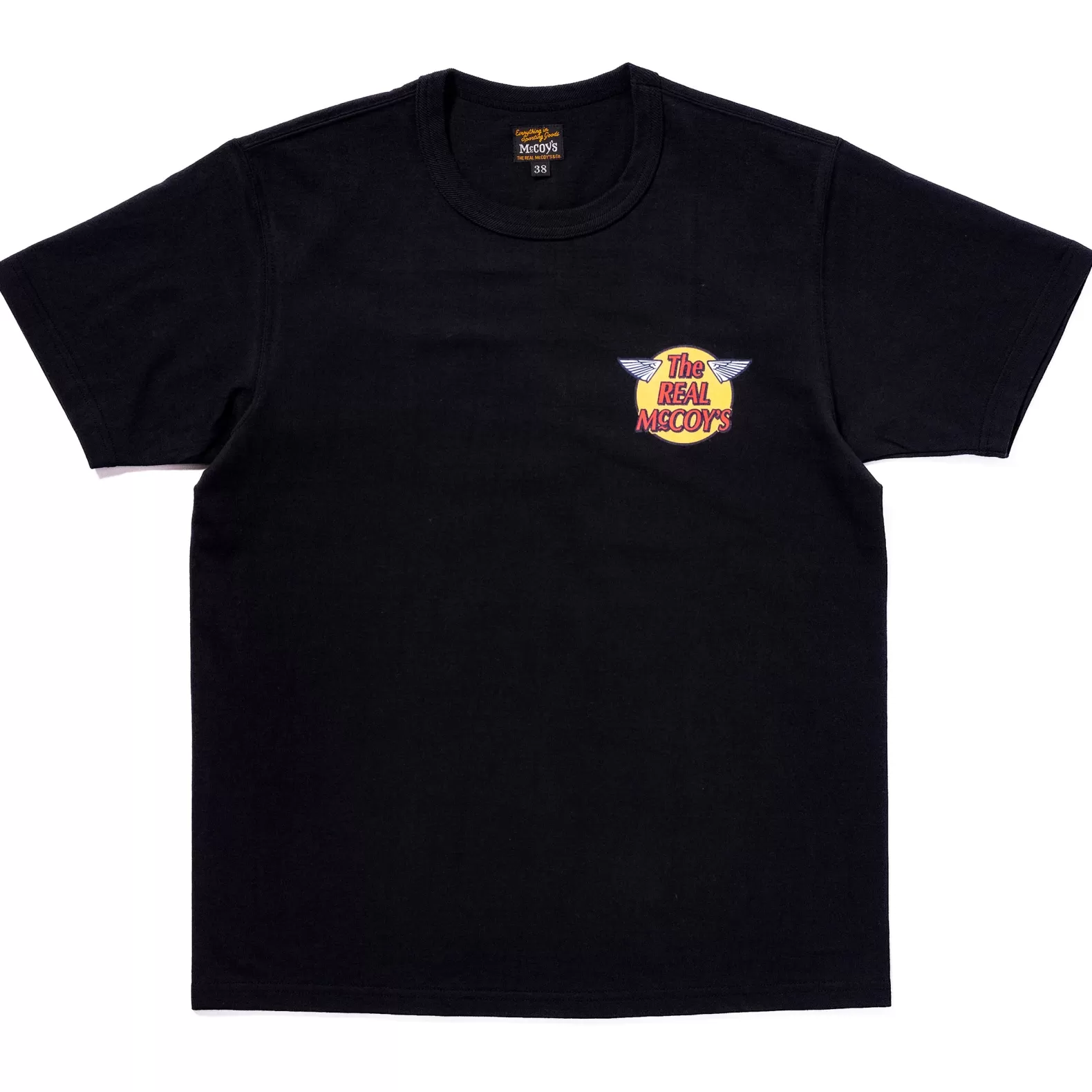 T-shirts<The Real McCoy's LOGO TEE S/S BLACK