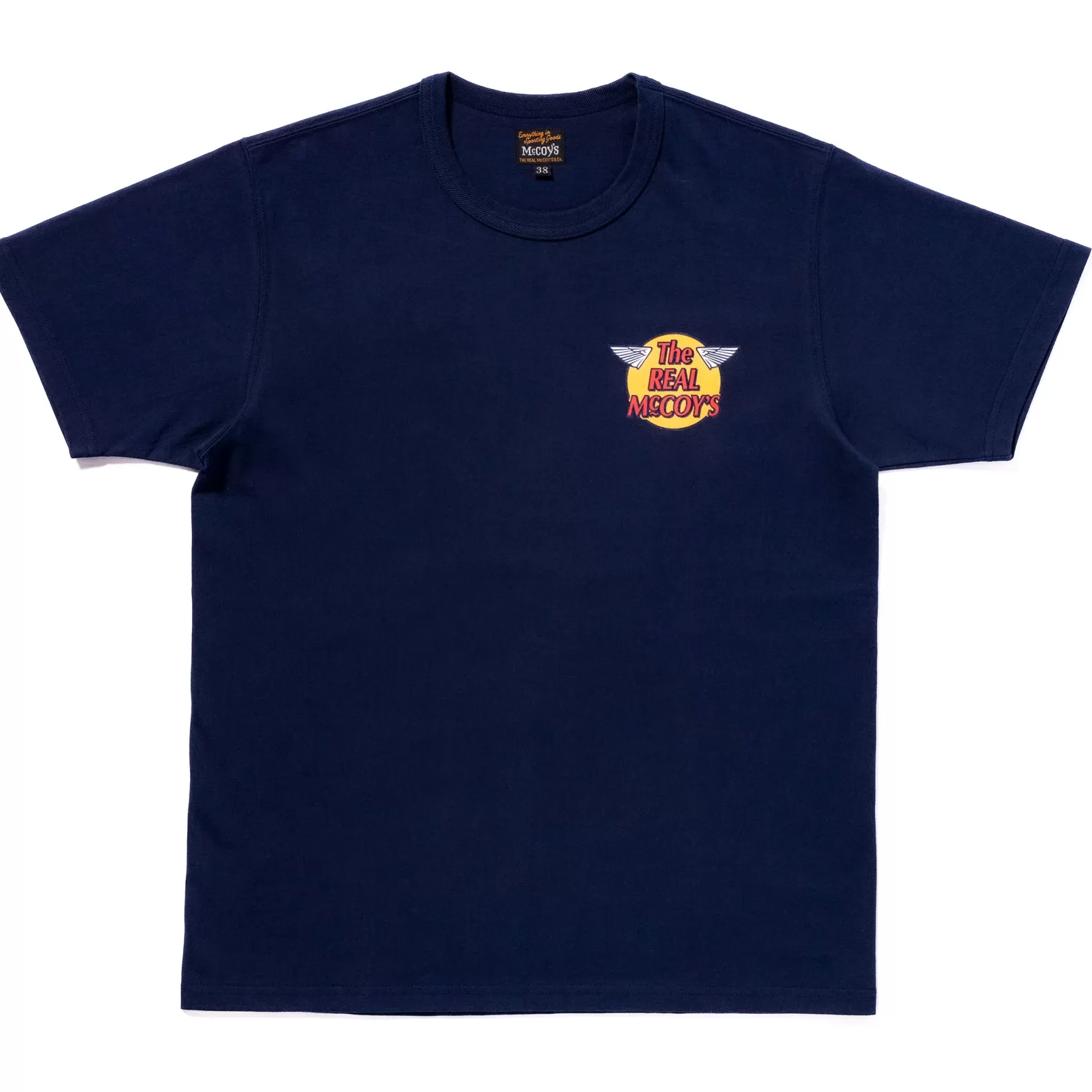 T-shirts<The Real McCoy's LOGO TEE S/S NAVY