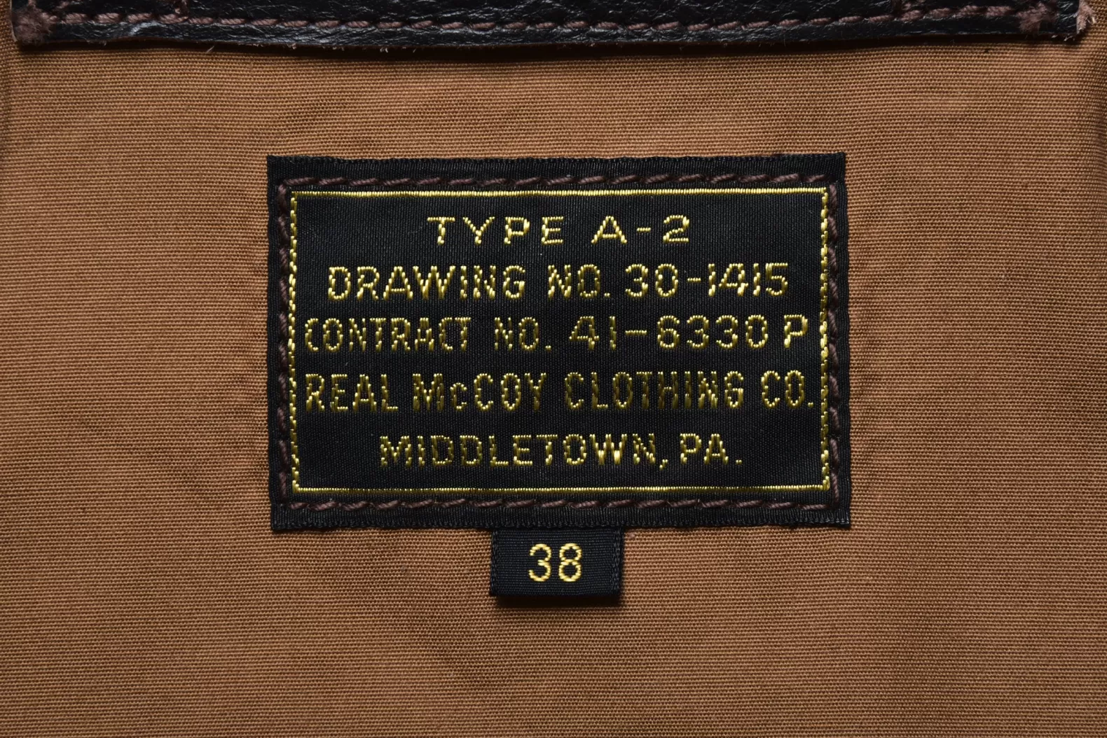 Military | Leather<The Real McCoy's TYPE A-2 REAL McCOY MFG. CO. SEALBROWN