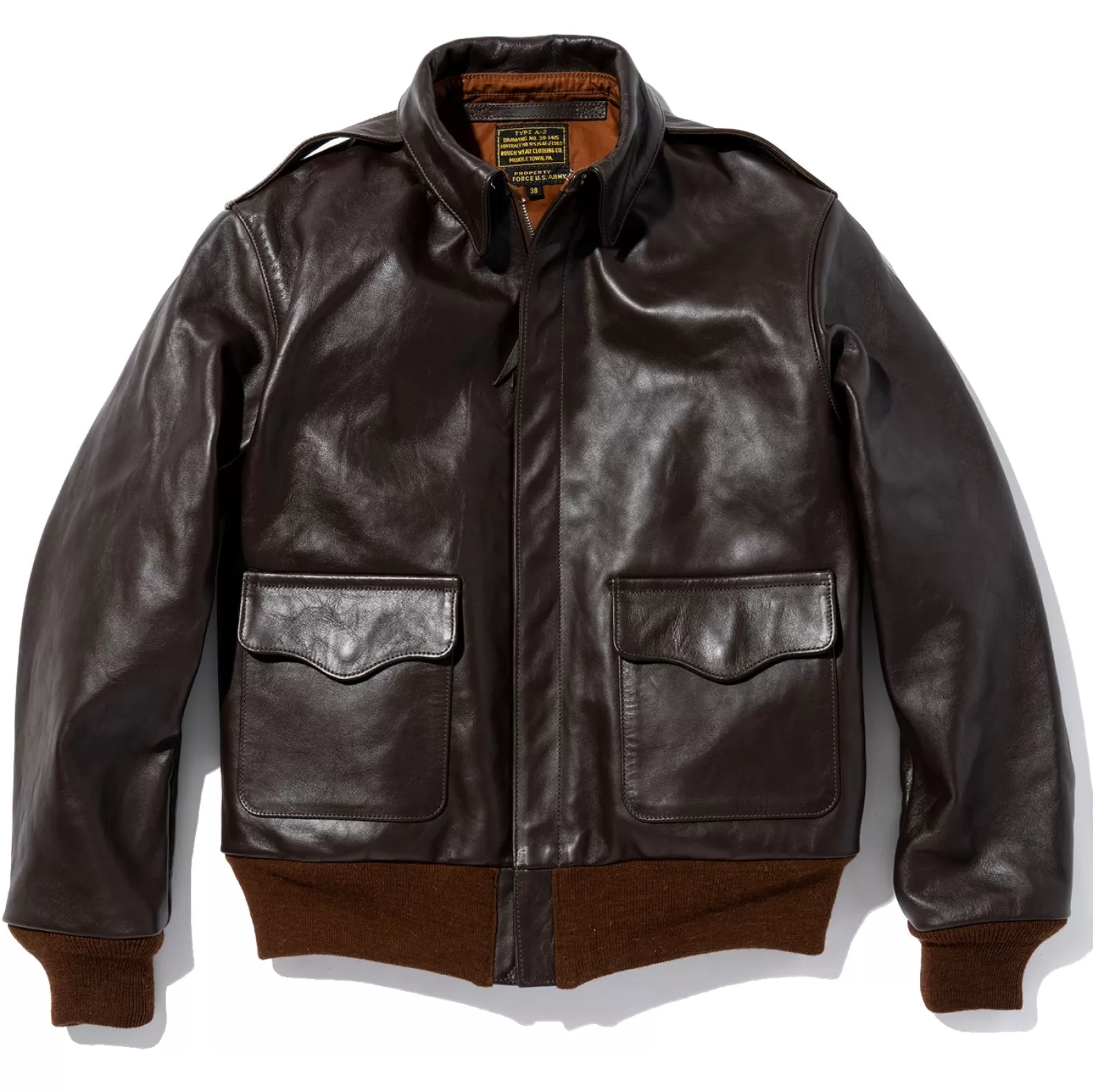 Military | Leather<The Real McCoy's TYPE A-2 ROUGH WEAR CLOTHING CO. SealBrown