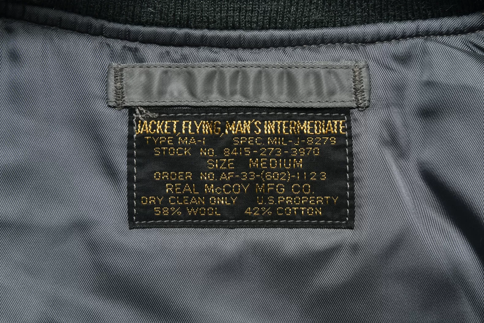 Military<The Real McCoy's TYPE MA-1 REAL McCOY MFG. CO. SILVERGRAY