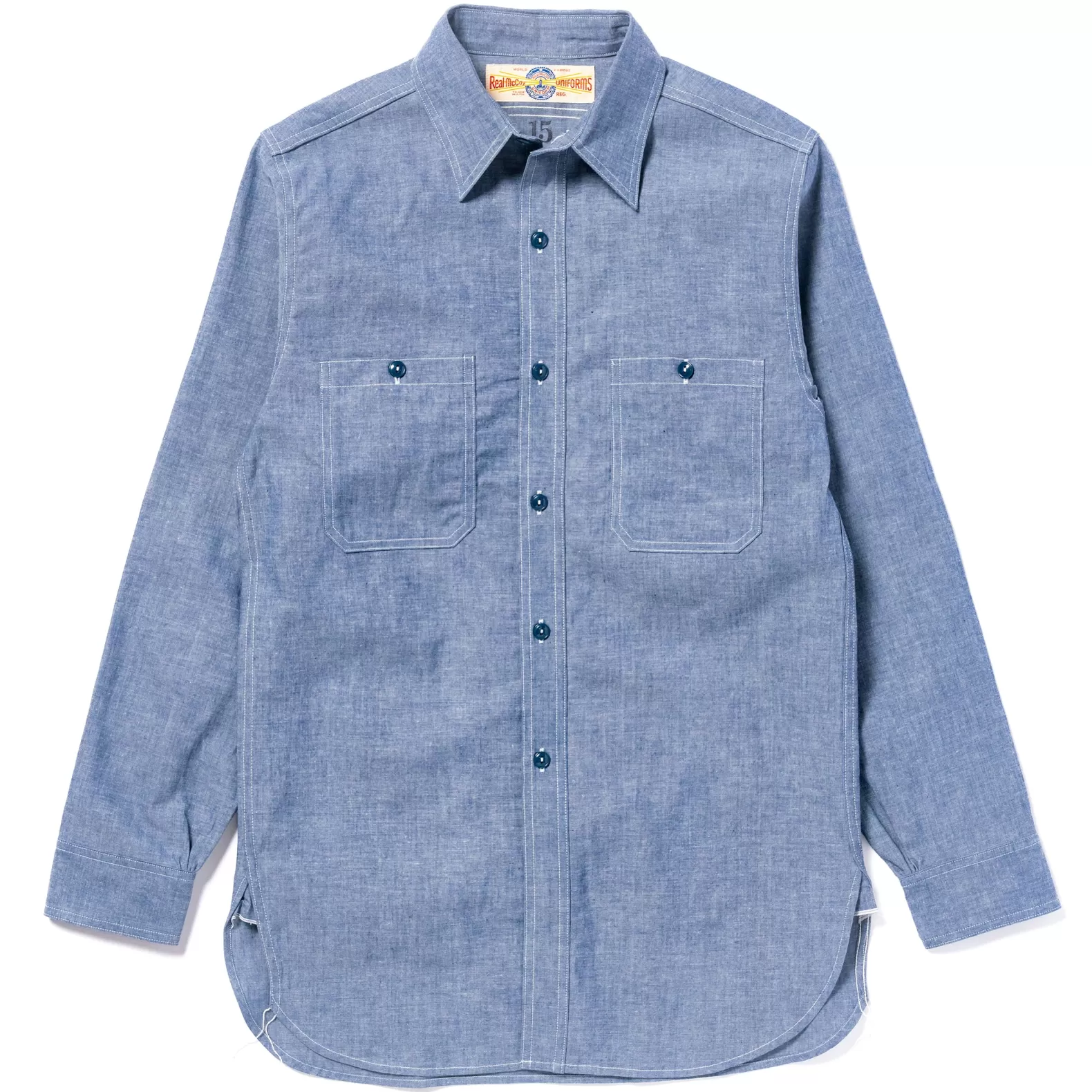 Shirts<The Real McCoy's U.S. NAVY CHAMBRAY L/S SHIRT LIGHTBLUE