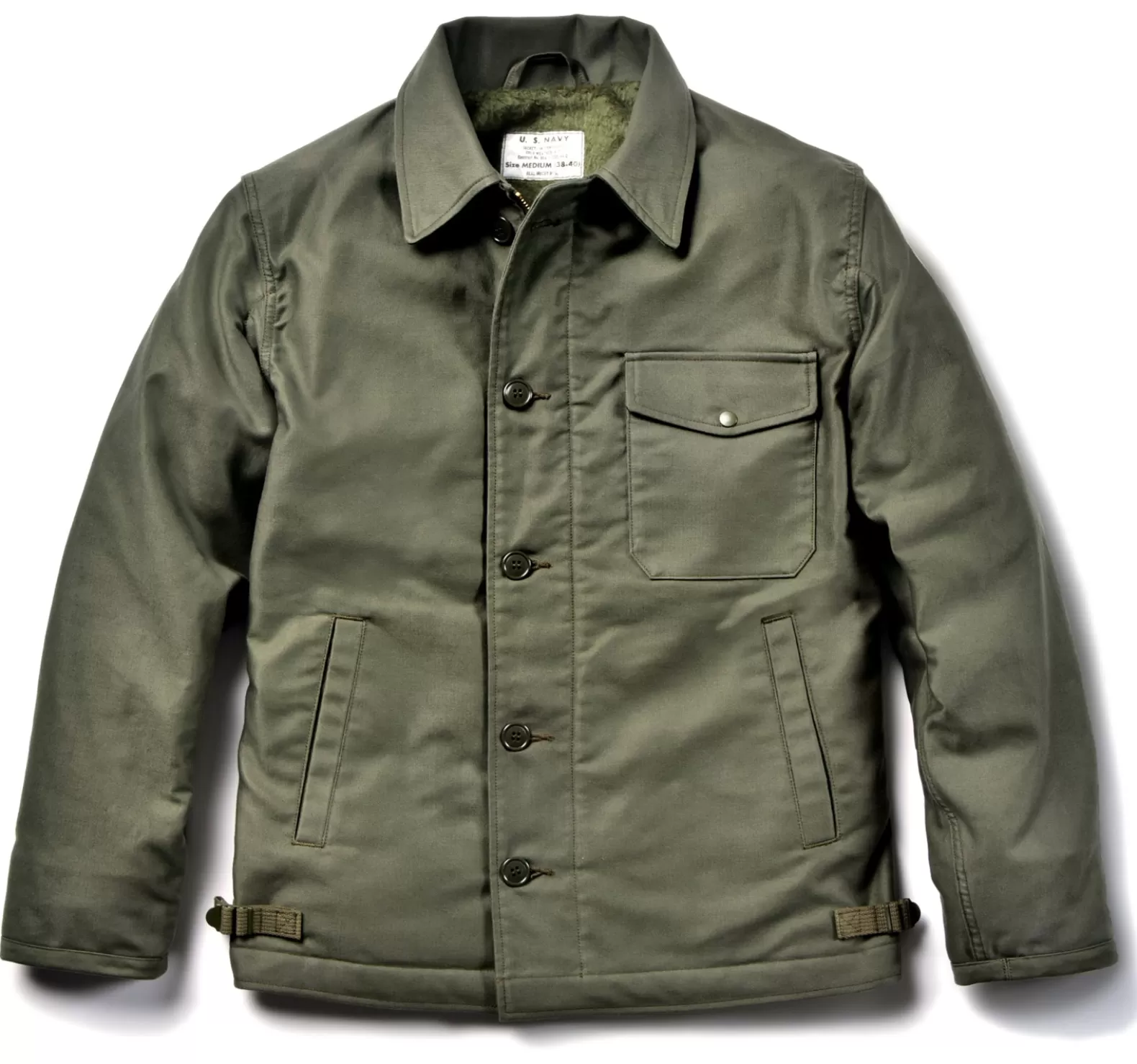 Military<The Real McCoy's U.S.N. A-2 DECK JACKET REAL McCOY MFG. OLIVE