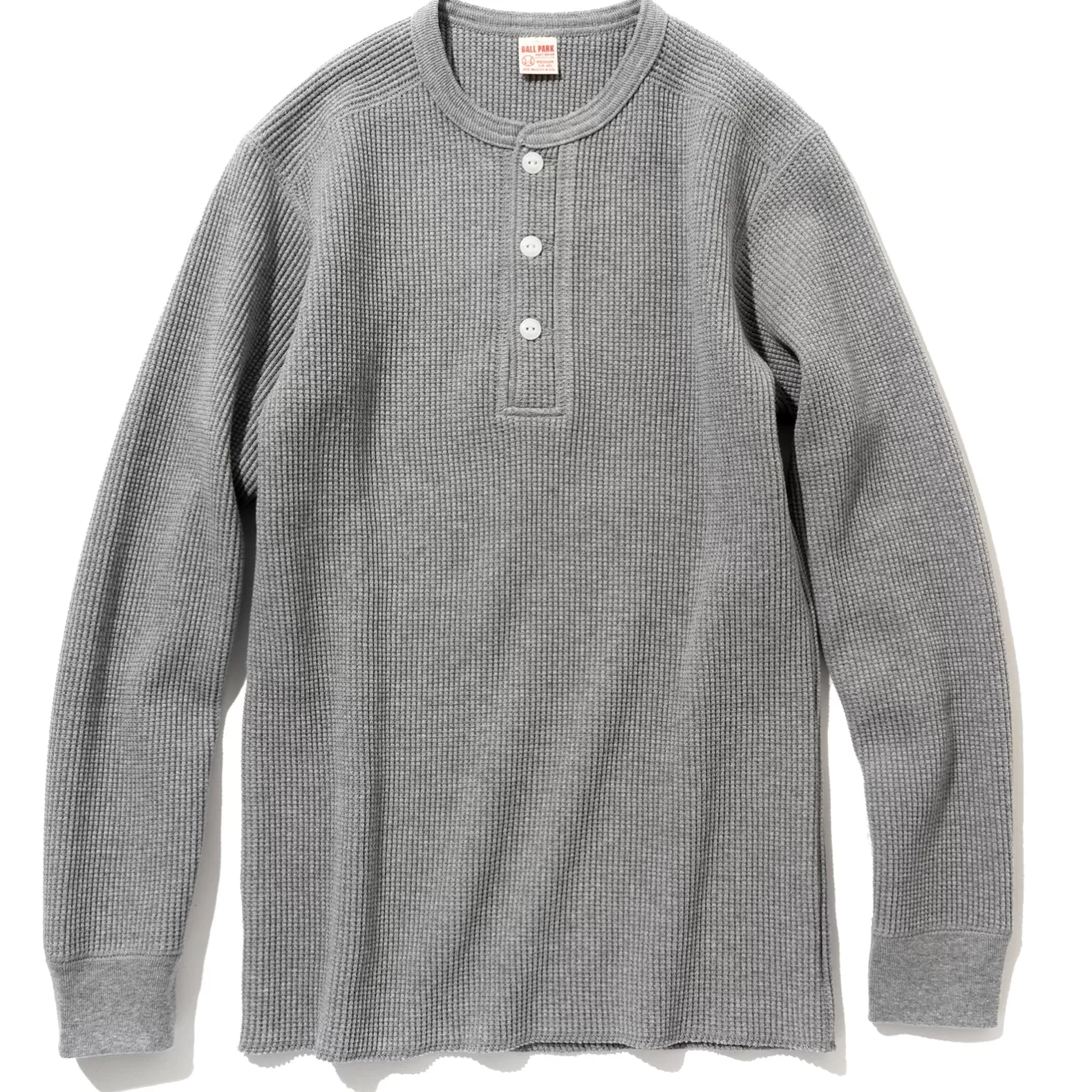 Thermal Shirts<The Real McCoy's WAFFLE HENLEY SHIRT L/S Grey