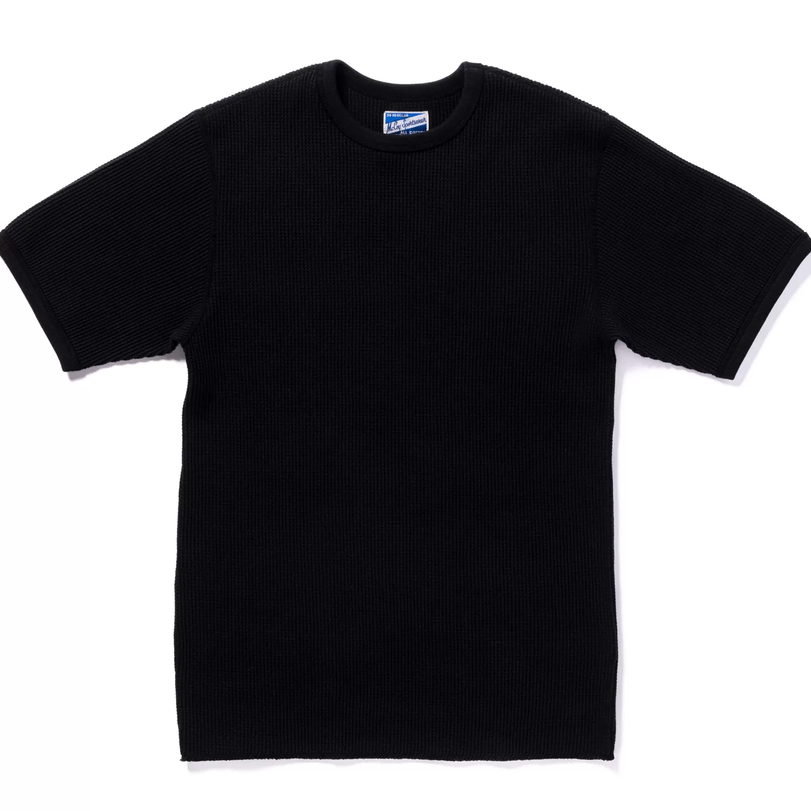 Thermal Shirts | T-shirts<The Real McCoy's WAFFLE THERMAL SHIRT S/S BLACK