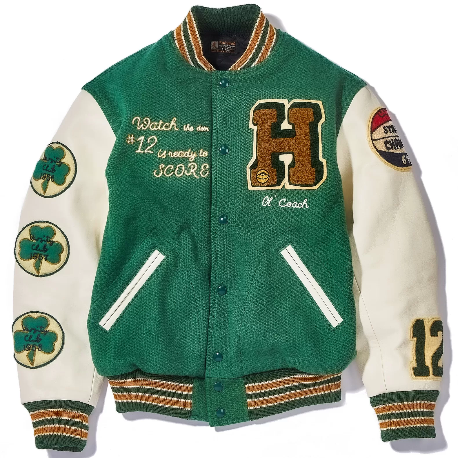 Recreation<The Real McCoy's WOOL VARSITY JACKET / S SHAMROCK